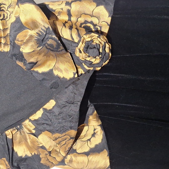 Formal Maxi Dress, Black And Gold, Floral Rose Design, Robbie Bee, Sz 16, NWOT - Picture 8 of 14